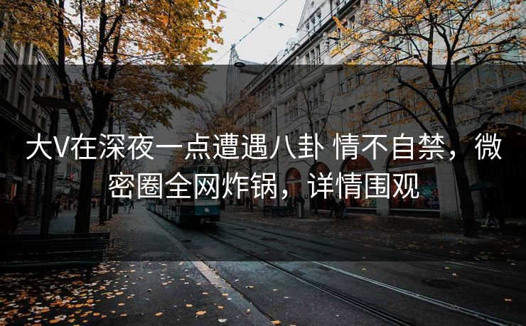 大V在深夜一点遭遇八卦 情不自禁，微密圈全网炸锅，详情围观